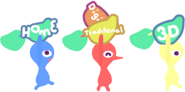 Pikmin detail image of three creatures carrying the options away